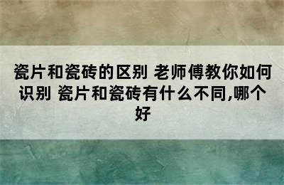 瓷片和瓷砖的区别 老师傅教你如何识别 瓷片和瓷砖有什么不同,哪个好